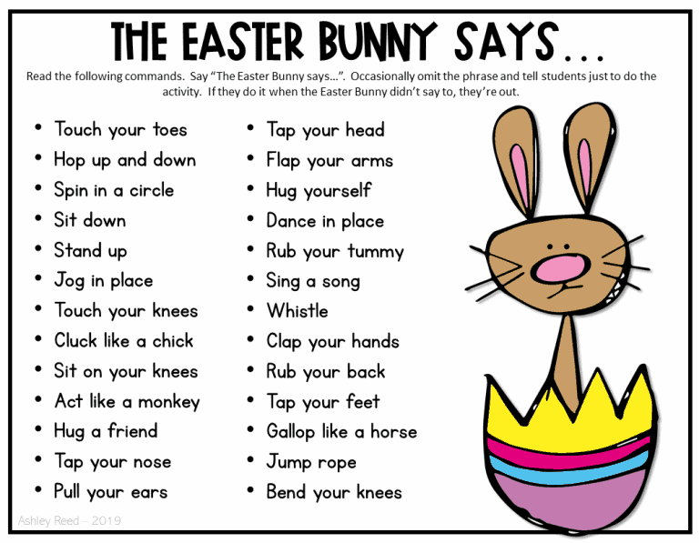 Teacher Approved Easter Brain Breaks for the Classroom Just Reed & Play