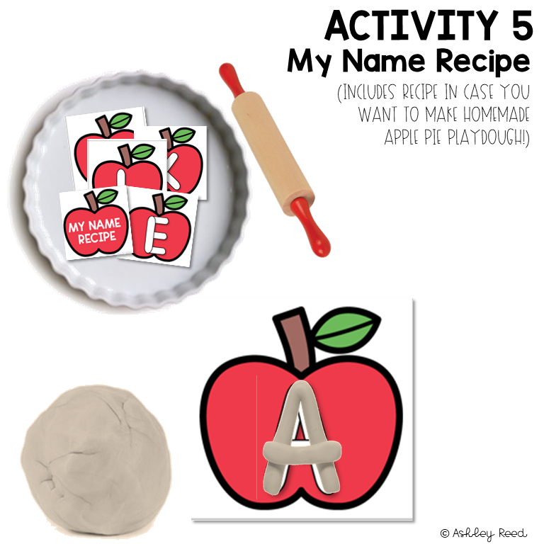 preschool name activities using playdoh